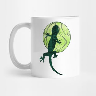 Green Lizard Moon Mug